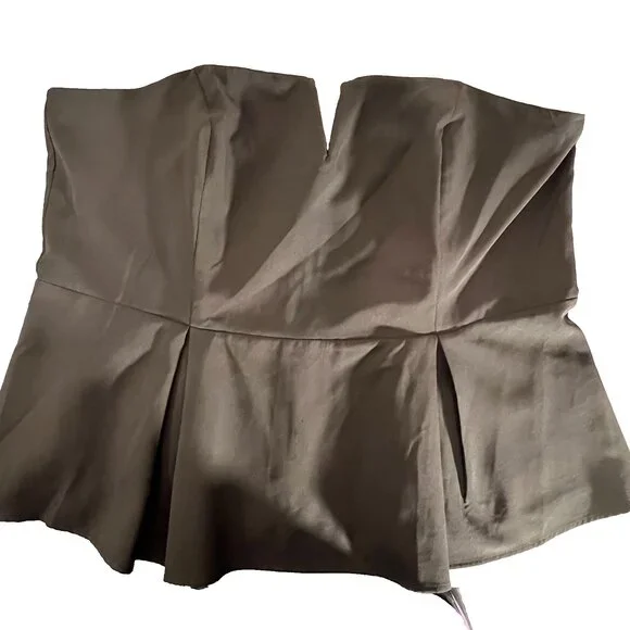 City Chic Black Strapless Peplum Top Womens Size 22W Zip Back Sweetheart - Picture 11 of 16